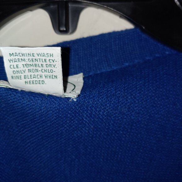 IZOD LACOSTE Holiday 1989 Orlon Acrylic V-Neck Buttons Cardigan Blue Size 1X Big - Picture 5 of 8
